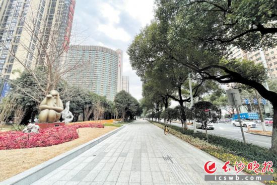 　　開福區(qū)芙蓉路綠葉女廣場周邊實施提質(zhì)后的景象。長沙晚報通訊員 陳偉 攝